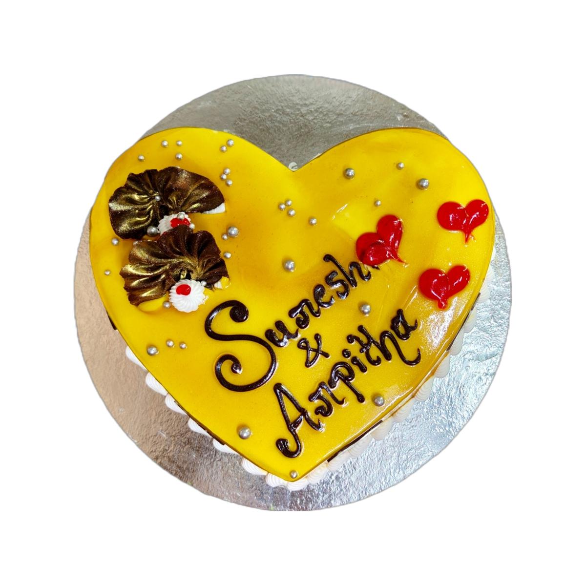 Butterscotch Cake (Heart Shape)(Veg)